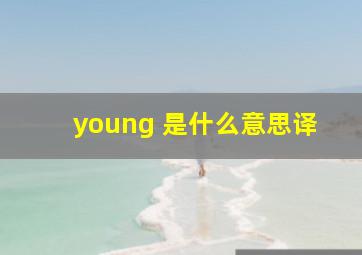 young 是什么意思译